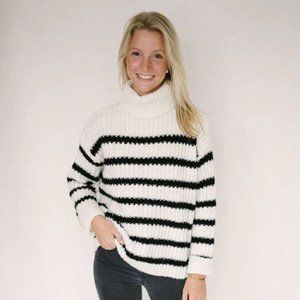 Sadie & Sage Turtle Neck Stripe Sweater